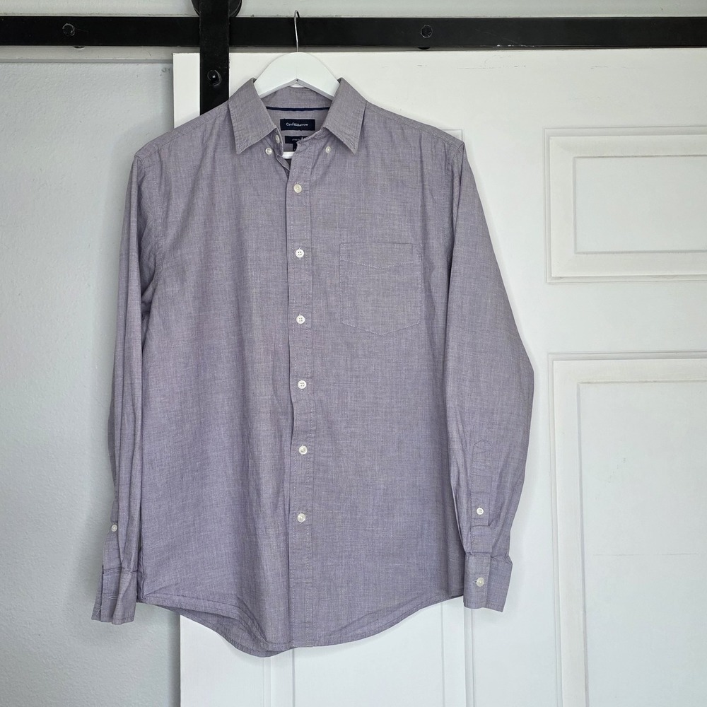 Croft & Barrow Easy Care Oxford Button Down Shirt Men's M Light Purple Stretch